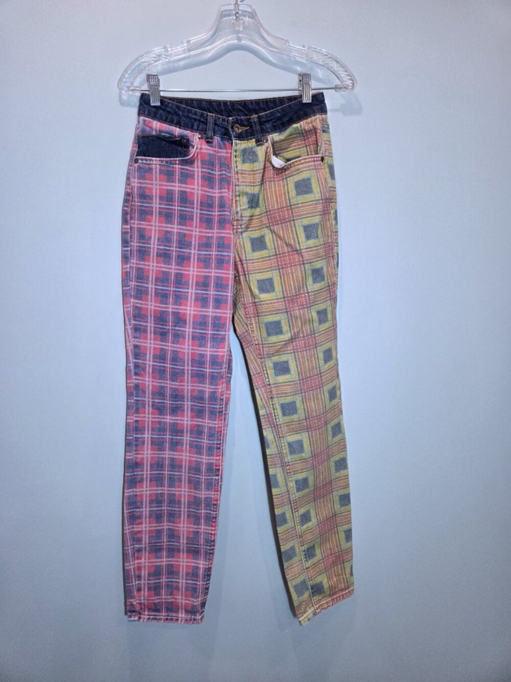 Ragged Plaid Pants Size